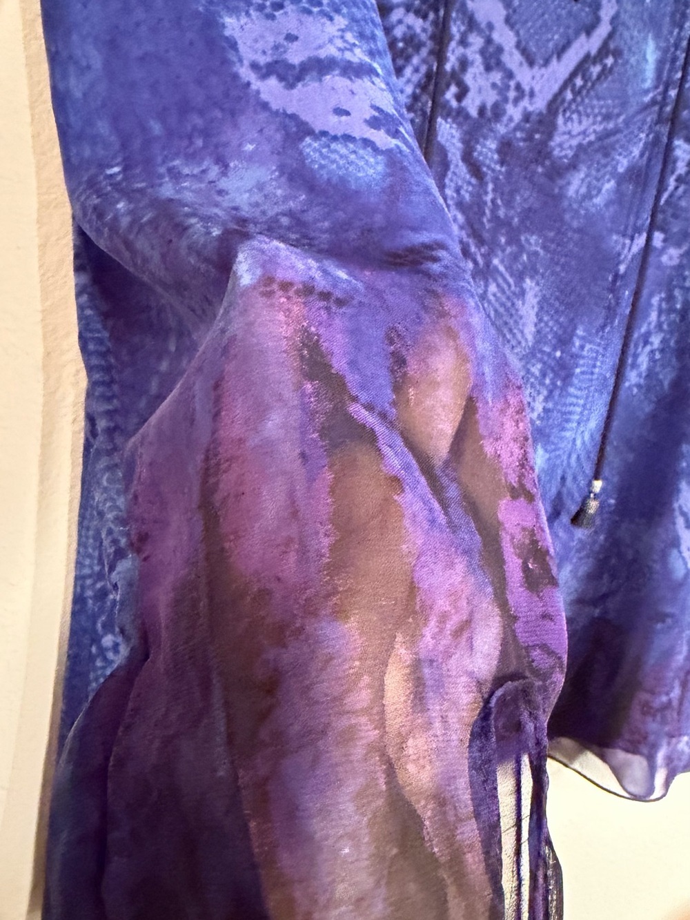 Atina Cristina Blue Purple Snake Print V Neck Tunic Dress - Picture 7 of 14